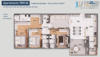 Apartamento Para Vender com 2 quartos 2 suítes no bairro Centro em Penha