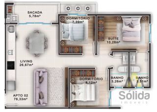 Apartamento Para Vender com 3 quartos 1 suítes no bairro Praia de Armação em Penha