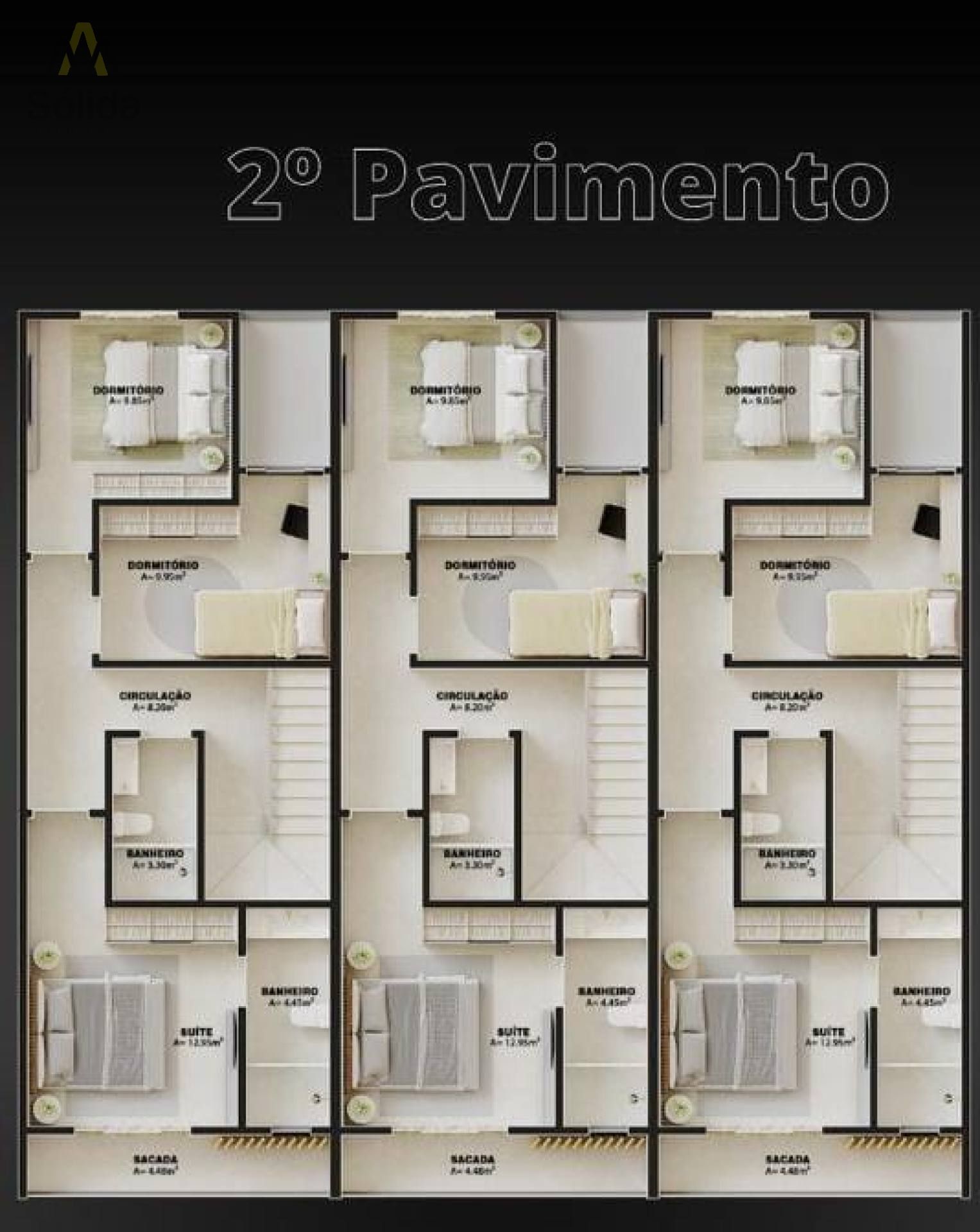 Triplex com área gourmet, 600 metros do mar, 180m2 1 suíte +2 dormitórios.