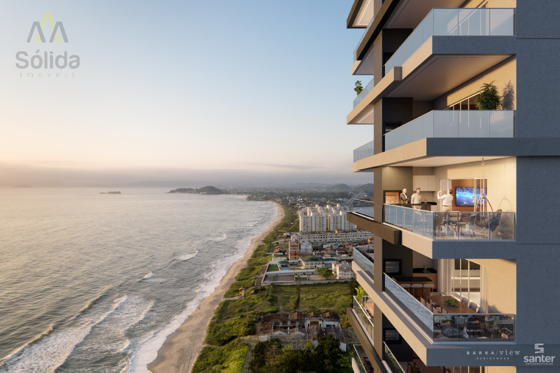 Vista para o Mar + 2 Suítes em Barra Velha - no Barra View com 2 Vagas de Garagem