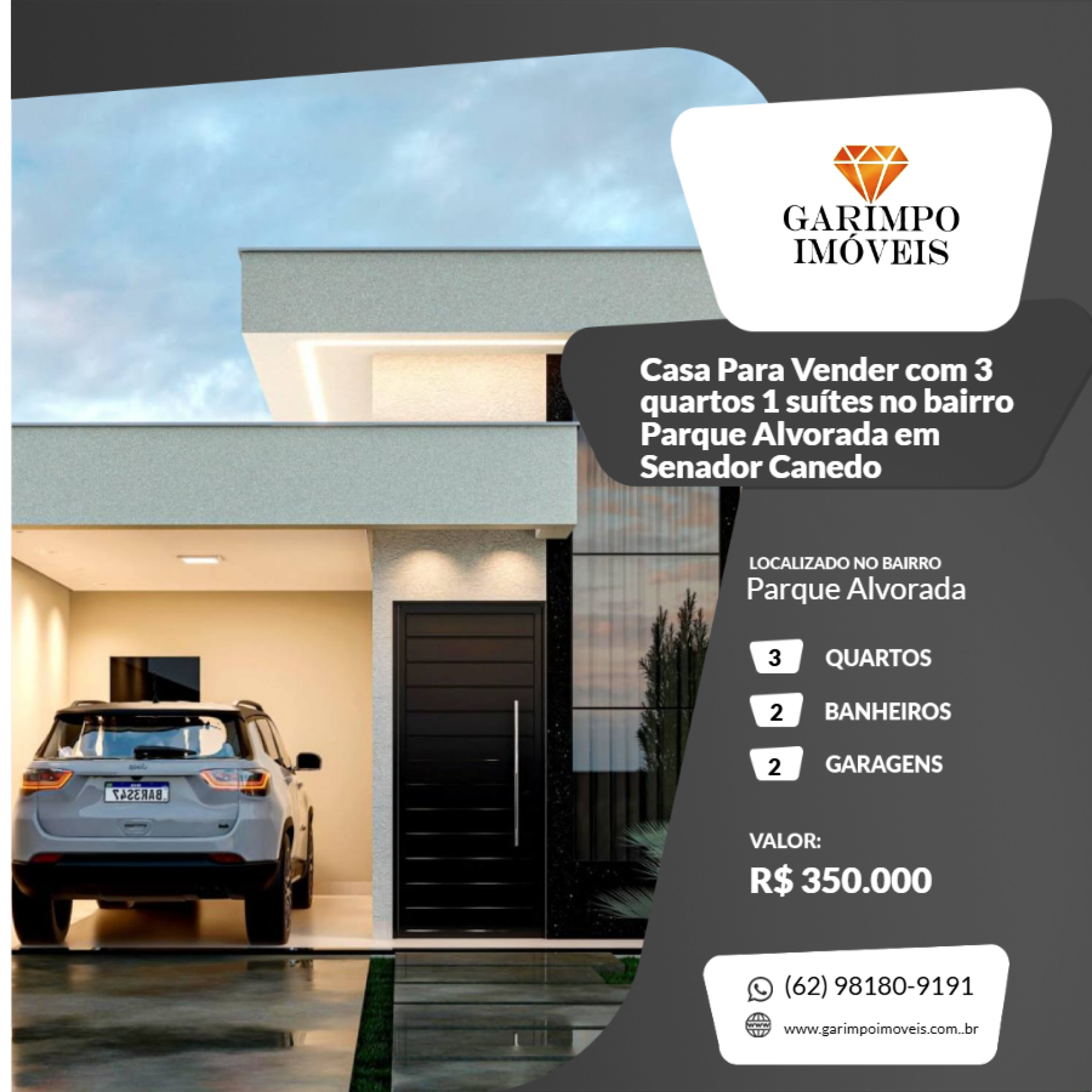 Casa a Venda - Sinal de 12 MIL 3 Quartos Sendo 1 suíte de Médio Alto Padrão com Varanda e Churasqueira