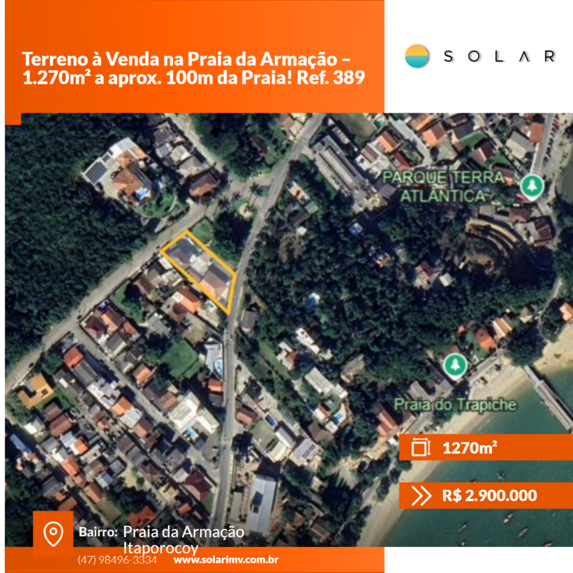 Sobrado e Pousada à Venda na Praia da Armação – 1.270m² a aprox. 100m da Praia! Ref. 389