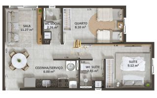 APARTAMENTO PORTAL SUDOESTE - VIVA ALPHA BELLAGIO