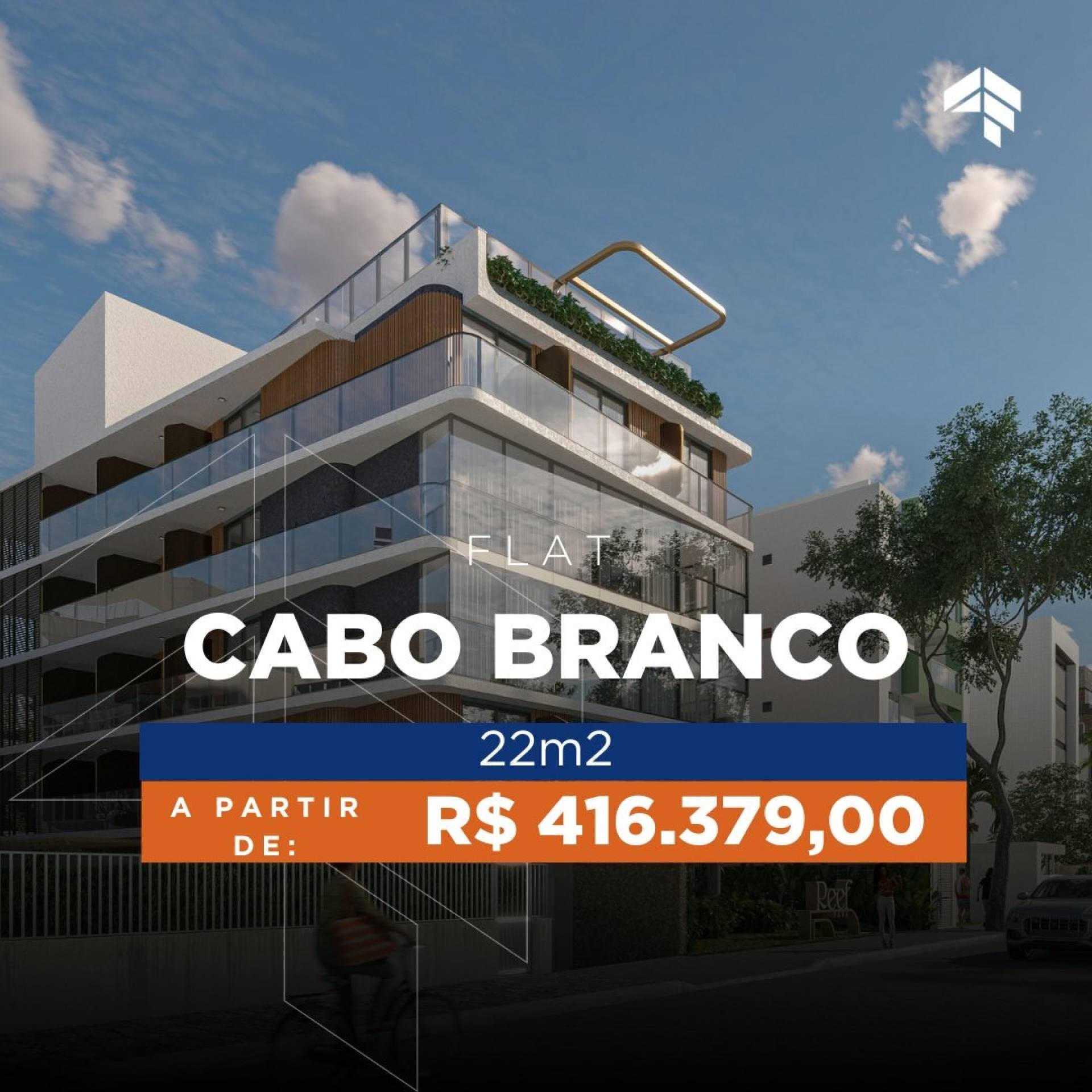 Flat Beira-Mar Para Vender no bairro Cabo Branco em João Pessoa