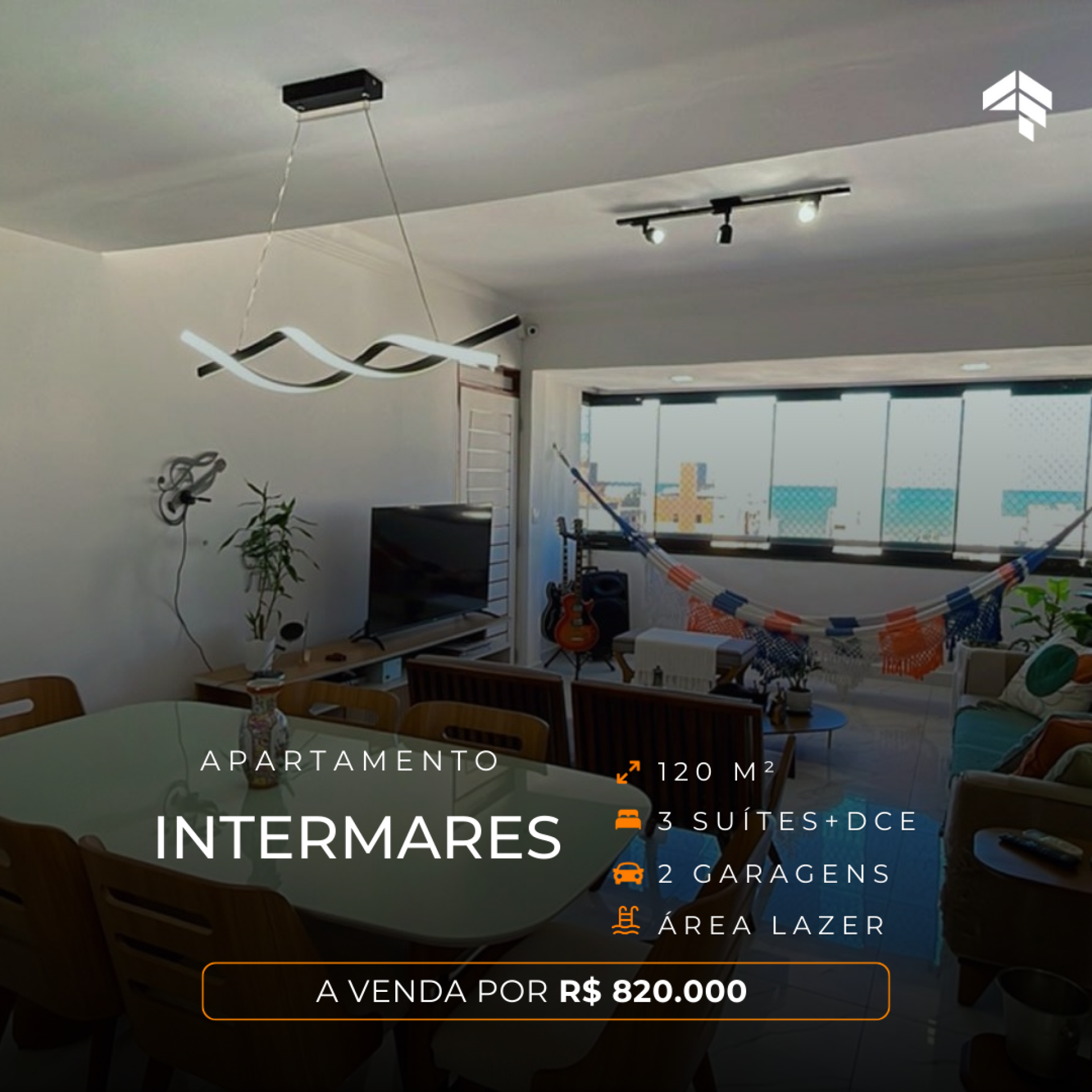 Seu novo lar a apenas 400 metros da Praia de Intermares - Cabedelo. APTO COM  120 M², 3 SUÍTES + DCE