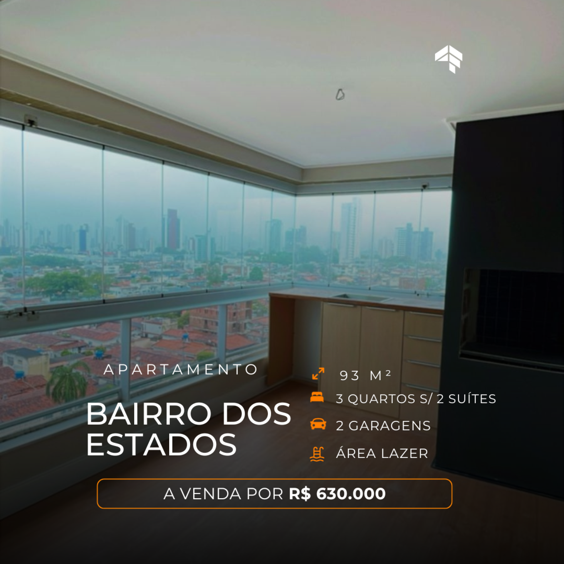 ATENÇÃO, OPORTUNIDADE ÚNICA NO BAIRRO DOS ESTADOS! APTO 3 QUARTOS SENDO 2 SUÍTES, COM 93 M² E 2 VAGAS DE GARAGEM.