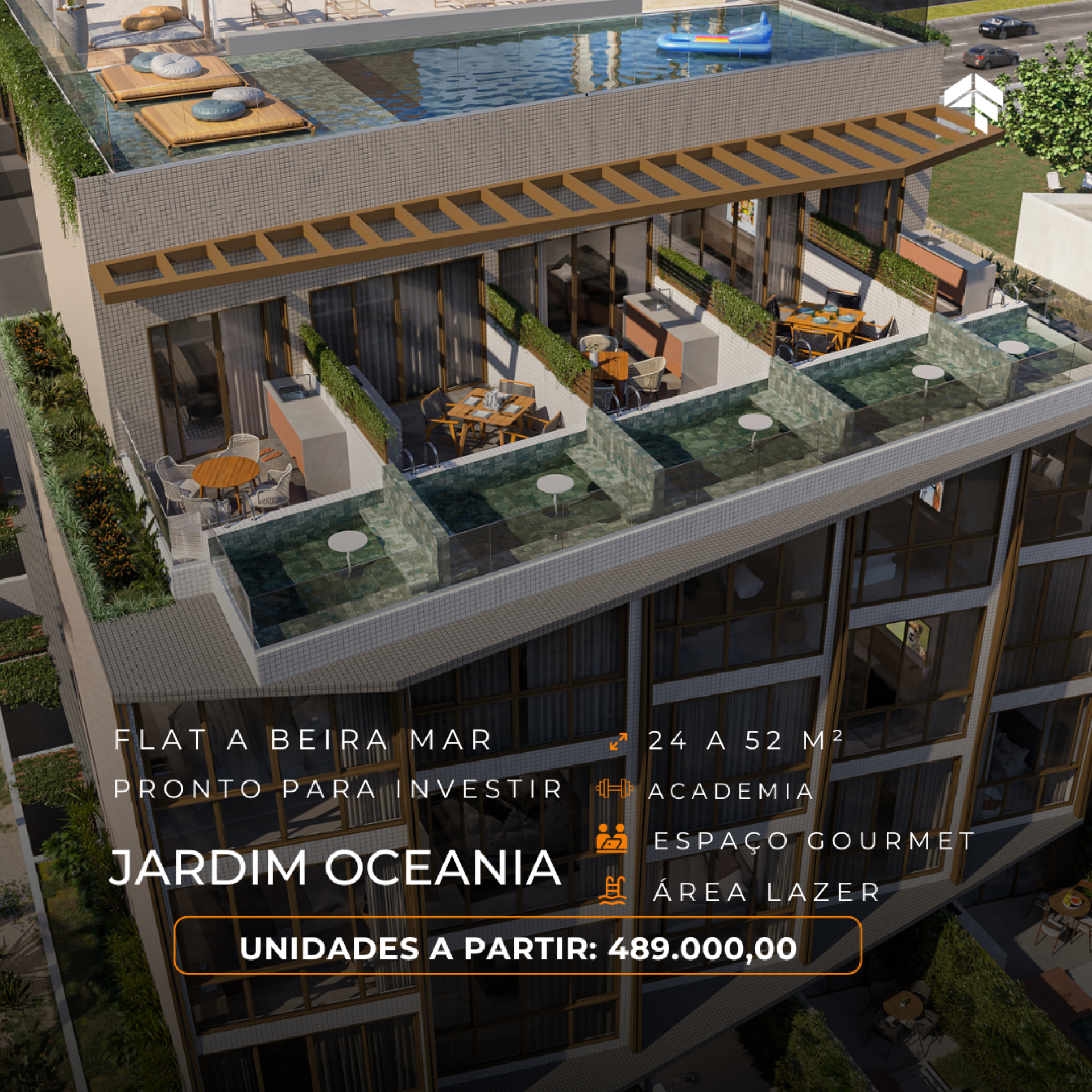 Flat Beira-Mar do JARDIM OCEANIA PRONTO PARA INVESTIR!