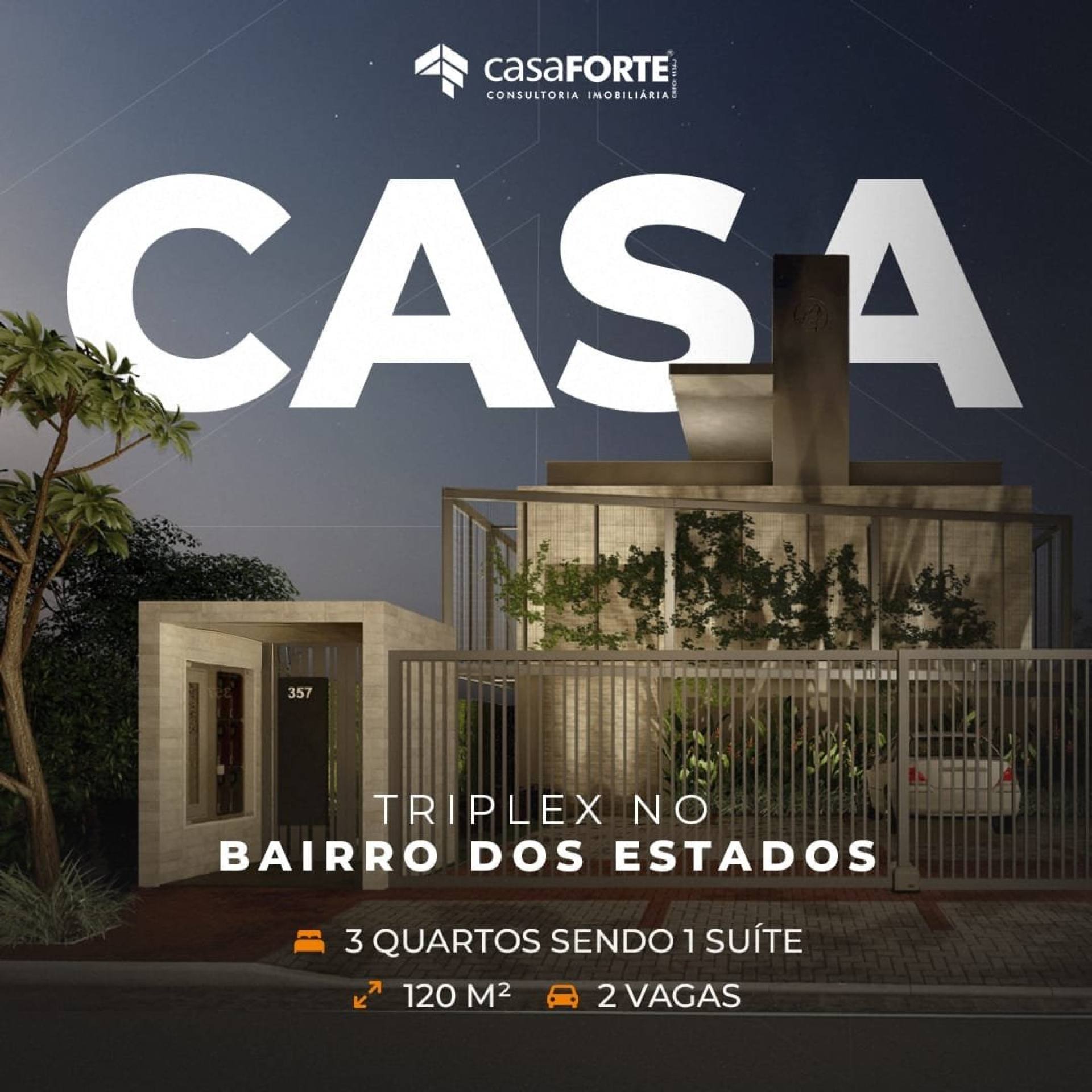 OPORTUNIDADE! Casa Triplex com 120 m² à Venda – Bairro dos Estados R$ 690.000,00