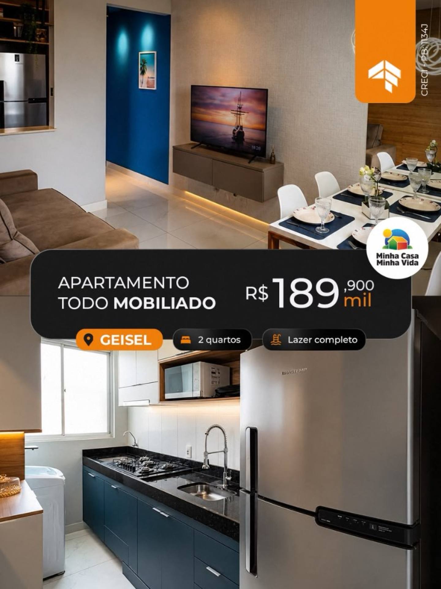 PRONTO PRA MORAR NO GEISEL – TOTALMENTE MOBILIADO!