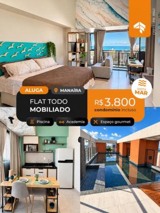 ALUGA FLAT MOBILIADO COM VISTA MAR EM MANAÍRA!