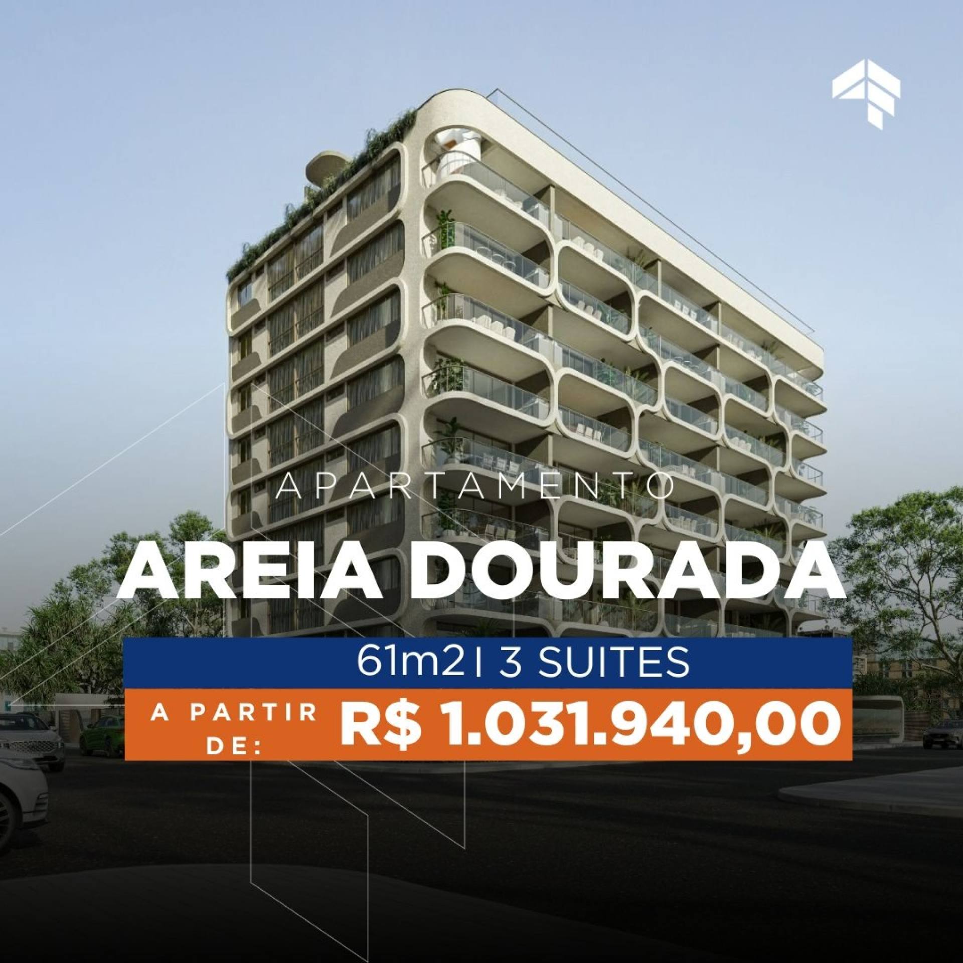 Apartamento com 3 Suítes à venda, 104 m² por R$ 1.031.940 - Areia Dourada - Cabedelo/PB