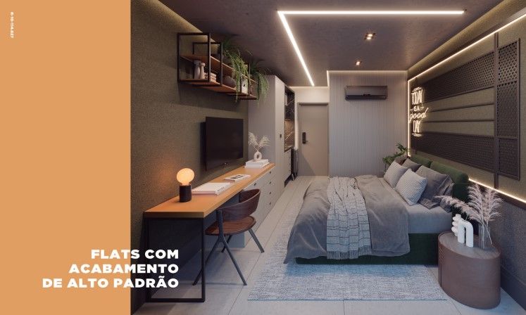 Apartamento/Flat com 1 Quarto à venda, 20 m² por R$ 449.000 - Cabo Branco - João Pessoa/PB
