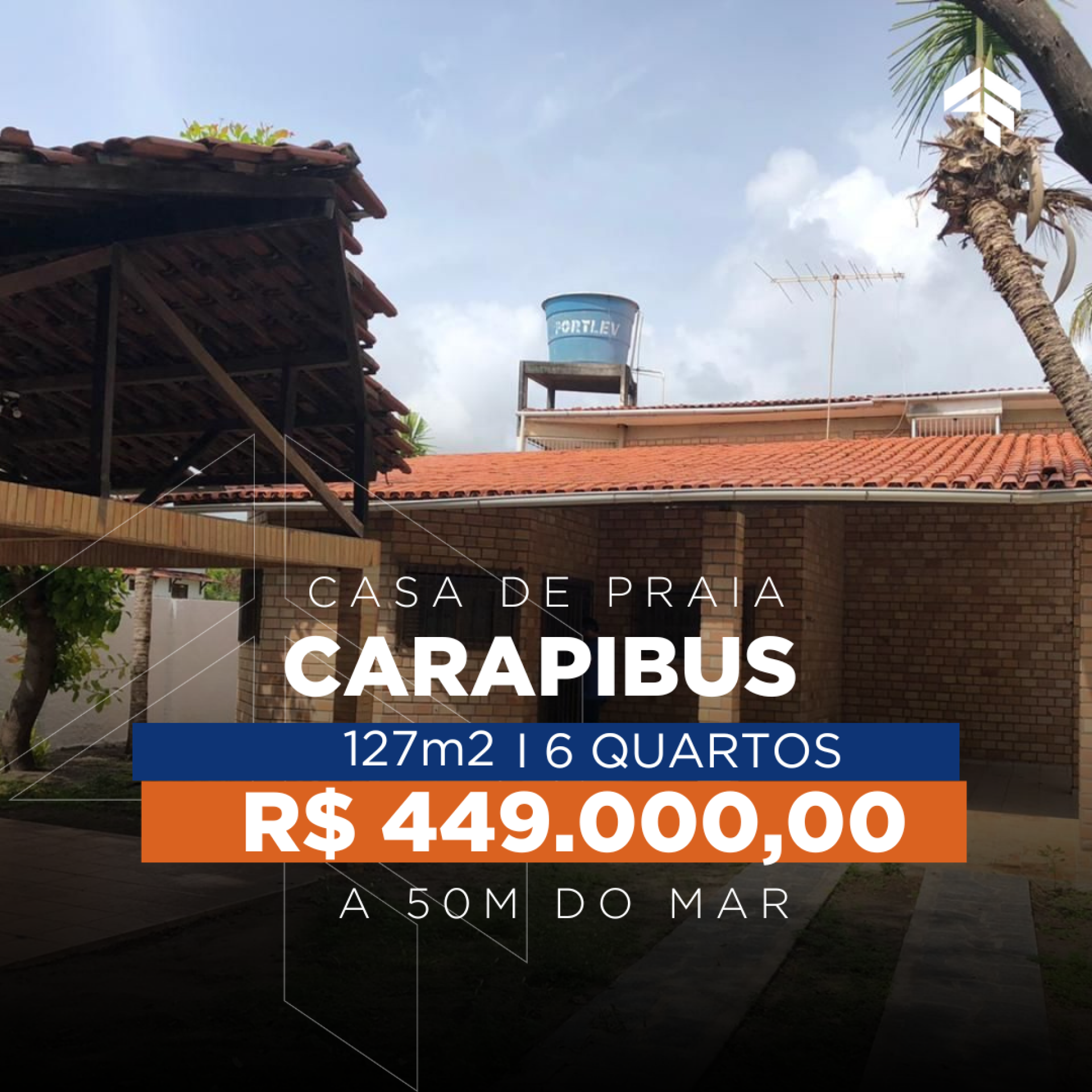 Casa de Praia com 6 quartos à venda, 127 m² por R$ 449.000 - Carapibus - Conde/PB