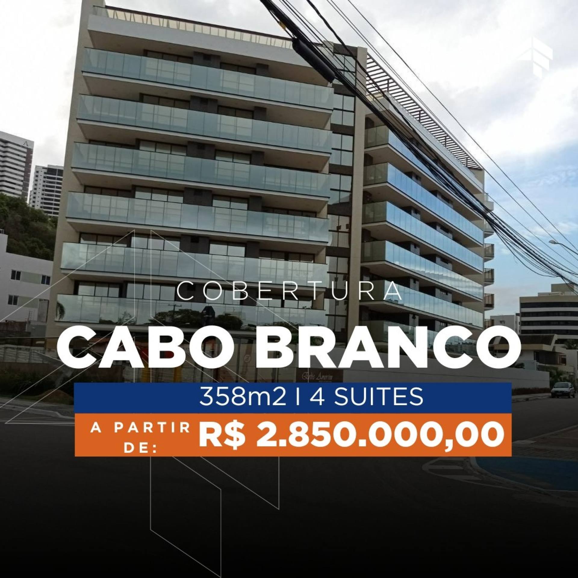Cobertura com 4 Suítes à venda, 358 m² por R$ 2.850.000 - Cabo Branco - João Pessoa/PB