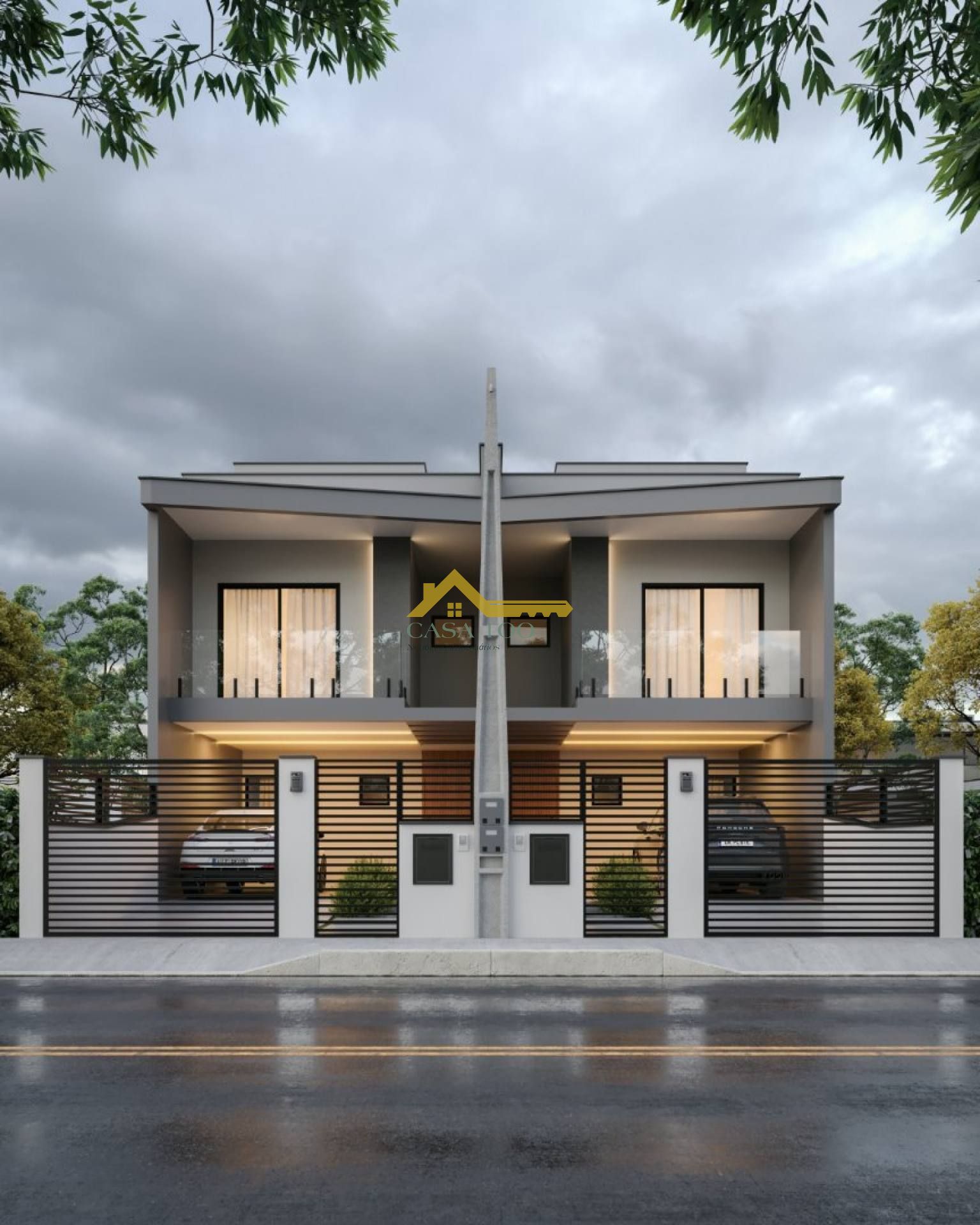 Casa germinada de dois pavimentos em Alto padrão.