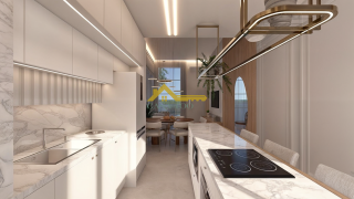 Casa moderna com 3 quartos sendo 1 suíte e área de lazer com piscina.