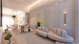 Casa moderna com 3 quartos sendo 1 suíte e área de lazer com piscina.