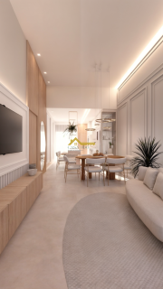 Casa moderna com 3 quartos sendo 1 suíte e área de lazer com piscina.