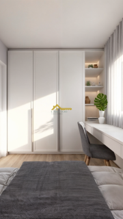 Casa moderna com 3 quartos sendo 1 suíte e área de lazer com piscina.
