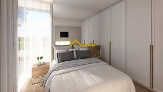 Casa moderna com 3 quartos sendo 1 suíte e área de lazer com piscina.