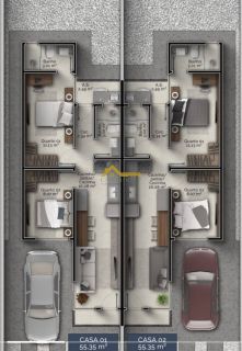 Casa germinada com suíte