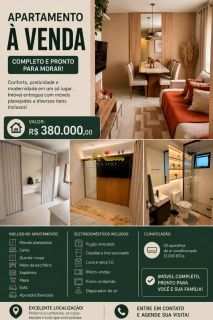Apartamento 100% mobiliado e decorado!