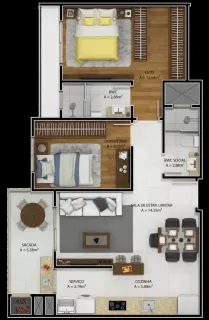 Apartamento Dom Bosco - 2 dormitórios (1 suíte) - Abaixo do mercado
