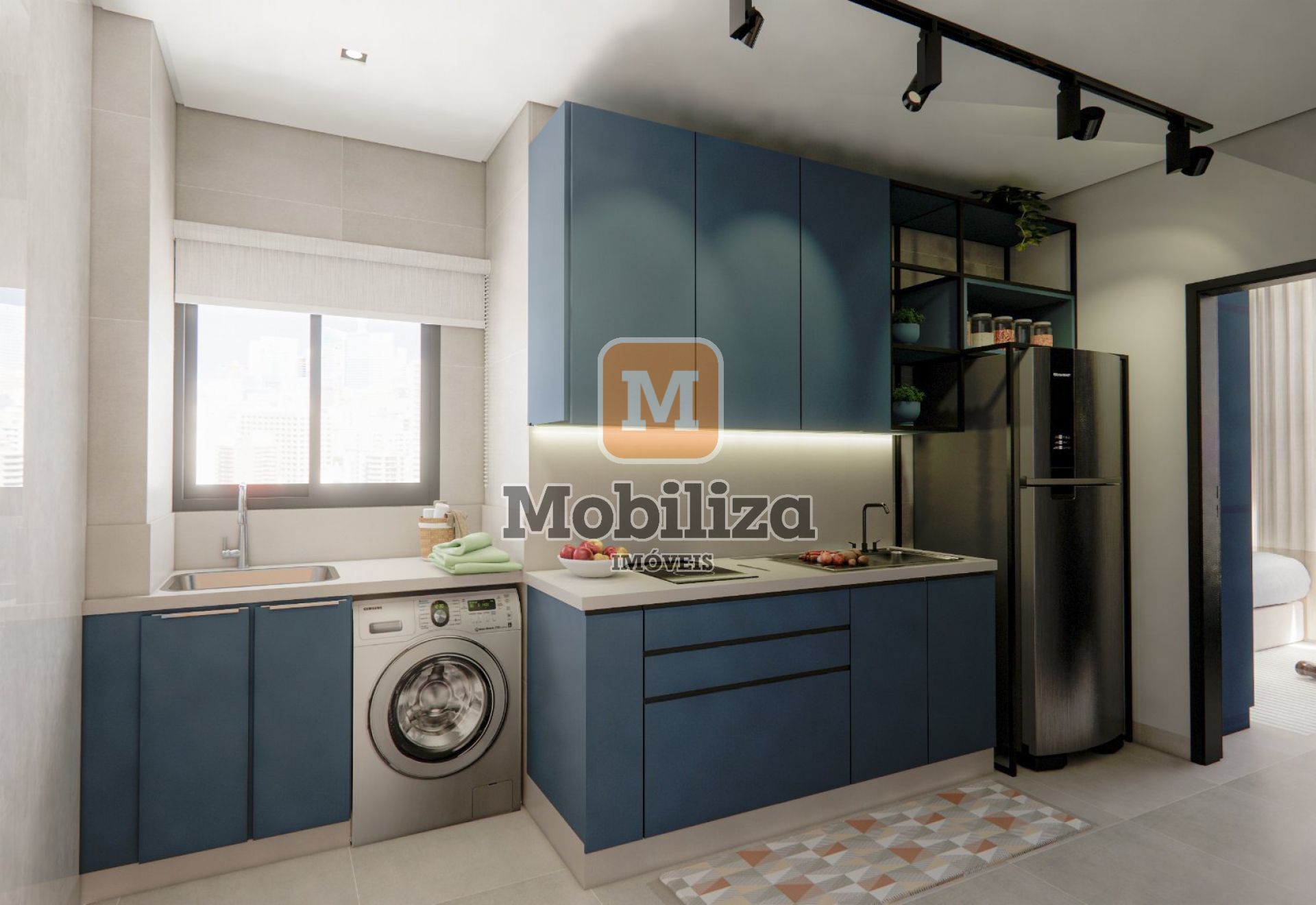 Planta Studio 28m² Mônaco Residence