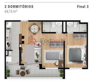 Apartamento Para Alugar com 2 quartos 1 suítes no bairro Centro em Caieiras
