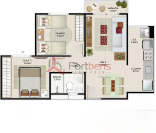 Apartamento Para Vender com 2 quartos no bairro Laranjeiras em Caieiras
