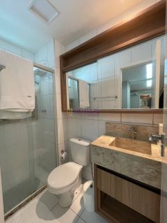 Alugo Apartamento vista mar, mobiliado no Acqua Bella com 2 quartos (1 suíte) na Ponta D'areia de 71m²