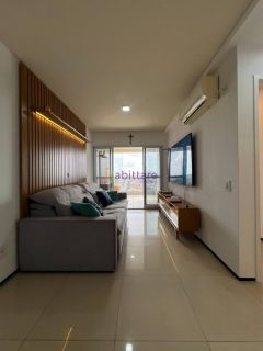 Condomínio Turim - Apartamento de 77m² MOBILIADO com 2 suítes no Calhau