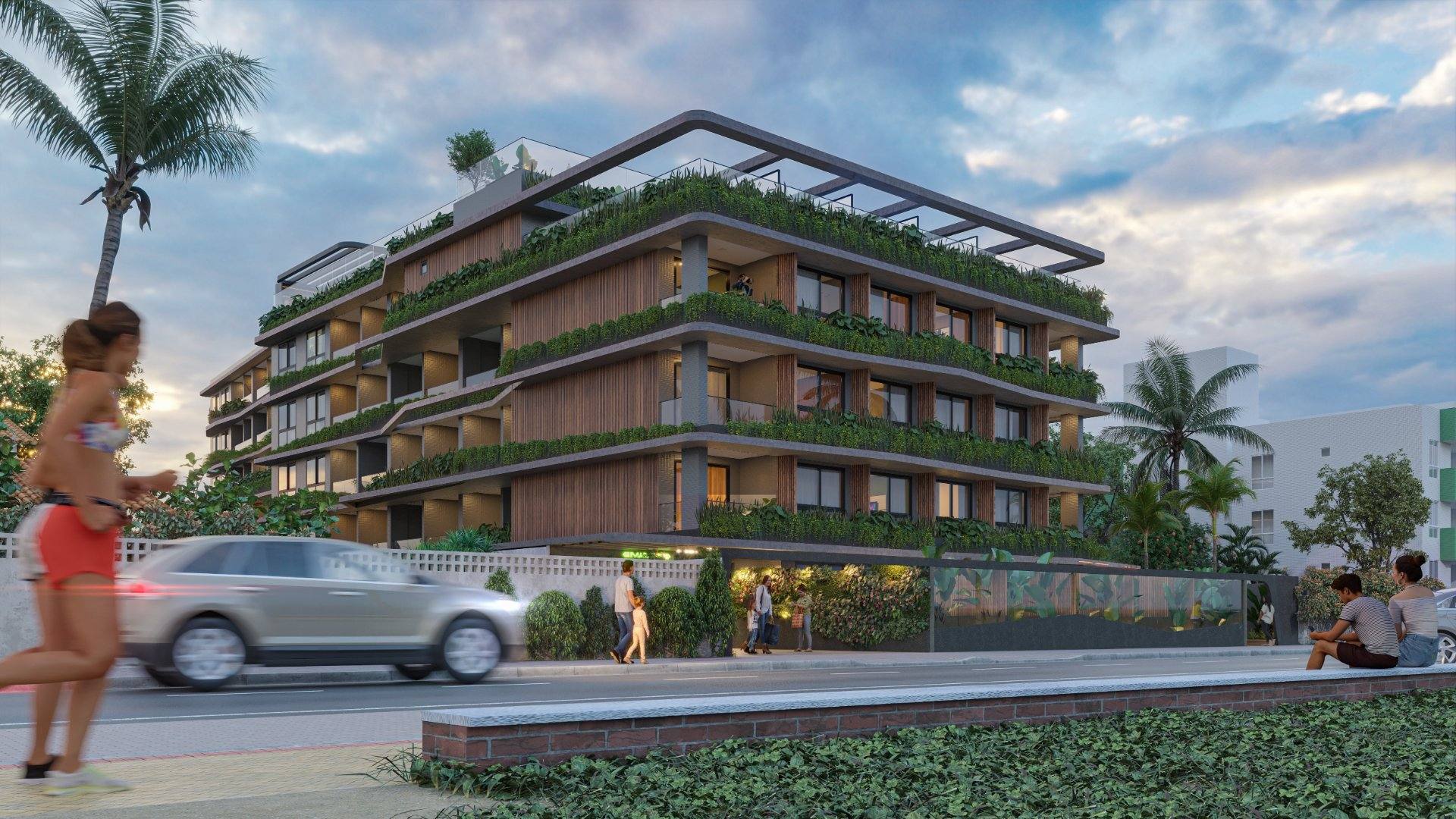 Apartamento (Vista-Mar) Tipo Studio com Área Externa + Jaccuzi. À venda no Bairro Bessa