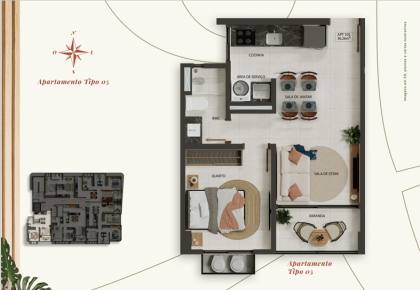 Apartamento para vender 1 quarto no bairro Jardim Oceania