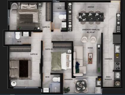 Apartamento á Venda com 3 suítes no bairro Intermares em Cabedelo