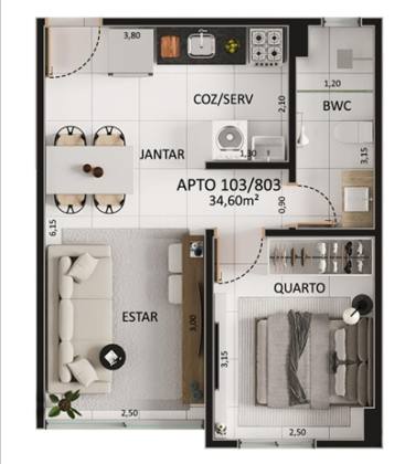 Apartamento à Venda com 1 quarto no bairro Jardim Oceania em João Pessoa