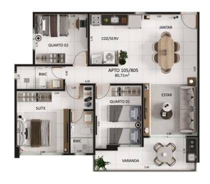 Apartamento à Venda com 3 quartos 1 suítes no bairro Jardim Oceania em João Pessoa
