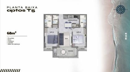 Apartamento á Venda com 2 quartos 2 suítes em Praia Formosa/Cabedelo-PB