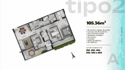 Apartamento á Venda com 3 quartos no bairro Bessa em João Pessoa