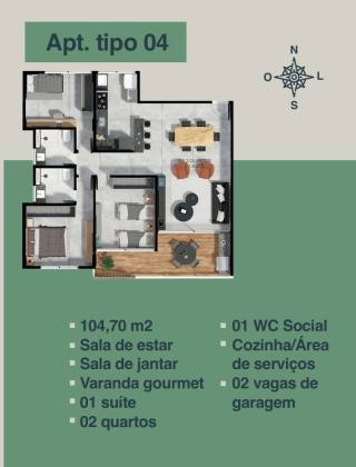 Apartamento à Venda com 3 quartos 1 suítes no bairro Jardim Jerico em Cabedelo