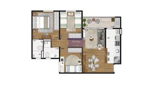 Apartamento no bairro Mansões Santo Antônio