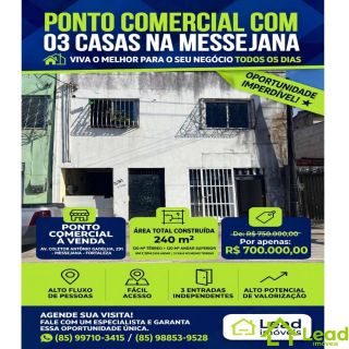 Ponto Comercial à Venda com 03 Casas na Messejana – Fortaleza/CE