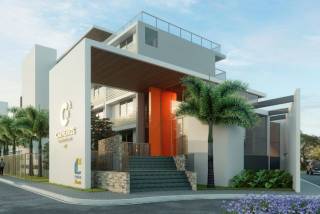Carneiros Residence Resort, apartamento de 1 quarto com banheiro, sala de jantar, cozinha, varanda