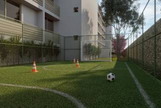 Carneiros Residence Resort, apartamento de 1 quarto com banheiro, sala de jantar, cozinha, varanda