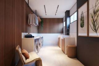 Carneiros Residence Resort, apartamento de 1 quarto com banheiro, sala de jantar, cozinha, varanda