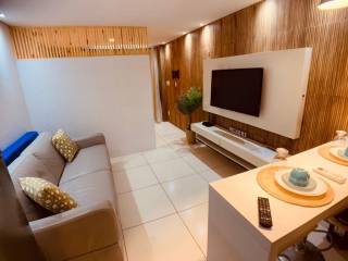Laguna Beach Flat com ótima área de lazer, perto do Centro de Porto de Galinhas
