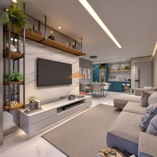 Edf. Costa Báltica, 50m², 2 quartos, 1 suíte, varanda, área de serviço e lazer completo