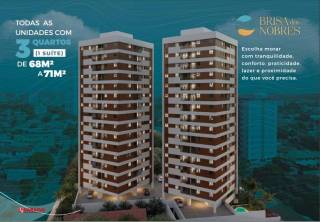 Edf. Brisa dos Nobres, 68m², LANÇAMENTO, três quartos, uma suíte, bem localizado, prox de parques, farmácias, mercado  e hospitais.