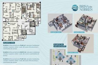 Edf. Brisa dos Nobres, 68m², LANÇAMENTO, três quartos, uma suíte, bem localizado, prox de parques, farmácias, mercado  e hospitais.