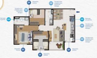 estilo de boa viagem, 58m², 3 quartos 1 suite